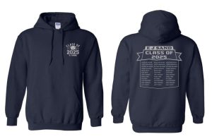 #2- Navy Hooded Sweatshirt- Printed